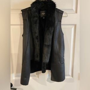 Faux fur lined suede vest Size L